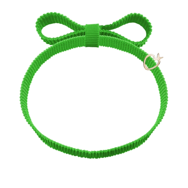 Splotka - bransoletka z kokardką w kolorze zielony neon