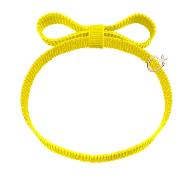 Splotka - bransoletka z kokardką w kolorze żółty neon